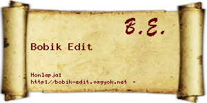 Bobik Edit névjegykártya
